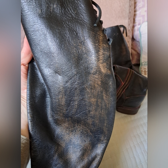 Bed Stu Manchester Distressed Leather Upper High Boots with Lace Accents - Picture 10 of 15